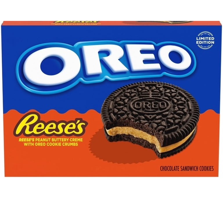 oreo　レイズ 2 x OREO REESE'S Peanut Buttery Creme Chocolate Sandwich Cookies