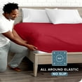 thumbnail image 3 of Bare Home Fitted Sheet - Premium 1800 Collection - Deep Pocket - Ultra-Soft Wrinkle Resistant - Twin, Red, 3 of 7
