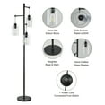 thumbnail image 4 of 65" Industrial Floor Lamp with Hanging Shades for Home or Office, Black, 4 of 10