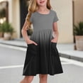 thumbnail image 2 of Girls' Summer Dress Kids 2025 Short Sleeve Ombre Dress with Pockets Casual Summer Dress for Kids Comfortable and Stylish Dresses ,Sie:160, 2 of 9