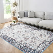 Yesfashion Carpets Area Rugs Washable 1150Gsm Velvet Pearl Velvet Washed Back Folding Printed Carpet-Persian-Mottled Fragrance Color tone 8*10ft