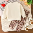 thumbnail image 5 of Baby Girl Outfit Baby Girls Comfortable Fashion Apricot Top Leopard Print Pants Set Clothes Khaki 6 Months-9 Months, 5 of 7