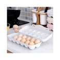 thumbnail image 5 of Caja de almacenamiento de 12 huevos de celosía, soporte de plástico para huevos, cajas de huevos con tapas, adecuado para refrigerador, exterior (rosa), 5 of 5