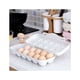 thumbnail image 5 of Caja de almacenamiento de 12 huevos de celosía, soporte de plástico para huevos, cajas de huevos con tapas, adecuado para refrigerador, exterior (rosa), 5 of 5