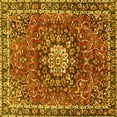 thumbnail image 1 of Ahgly Company Machine Washable Indoor Square Medallion Yellow Traditional Area Rugs, 8' Square, 1 of 4