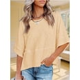 thumbnail image 4 of QUTETN Women's Batwing Sleeve T-Shirts Summer Loose Fit Casual Basic Top, 4 of 4