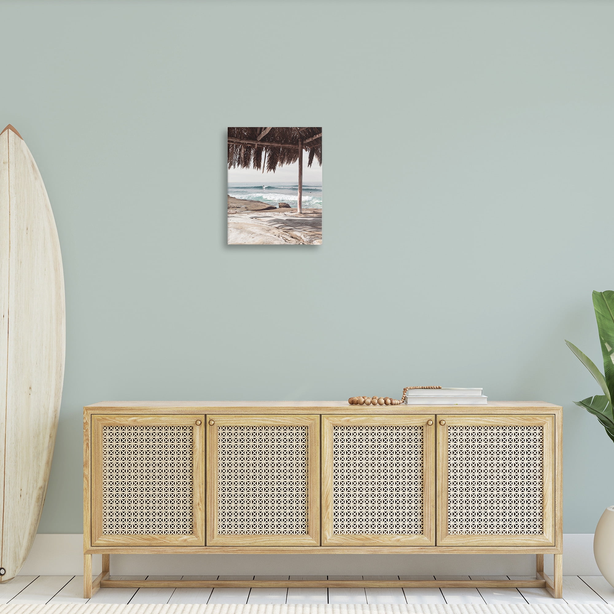 Stupell Industries Tropical Beach Canopy Landscape Painting Gallery Wrapped Canvas Art Print Wall Art, 16 x 20
