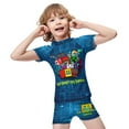 thumbnail image 4 of Geometry Dash Geometry Dash Geometry Dash Boys Two Piece Rash Guard Swimsuits Kids Short Sleeve Swimwear Sets Bathing Suit, 4 of 7
