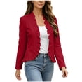 thumbnail image 2 of BUIGTTKLOP Cardigans for Wome Open Front Long Sleeve Ruffle Fall Jackets Solid Color Cropped Top Coat 2026 Trendy Jacket, 2 of 8