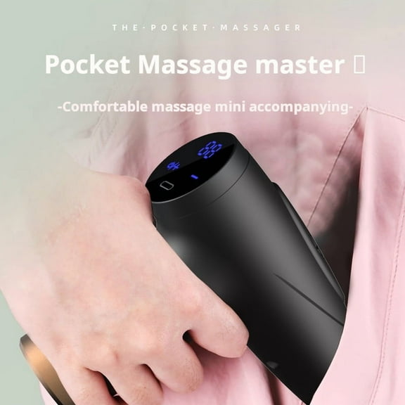 Black 4 Types Of Massage Heads Mini Fascia Gun Multi-Level Massage Gun Muscle Relaxation Massage Equipment Portable Vibration Massager