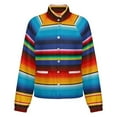 thumbnail image 5 of Jackets for Women Winter Coat Jackets Flannel Stand Collar Jacket(Mexican Serape,Size:S-4XL), 5 of 7