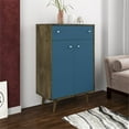 thumbnail image 2 of Manhattan Comfort Meuble de Rangement de Liberté en Marron et Bleu Aqua, 2 of 8