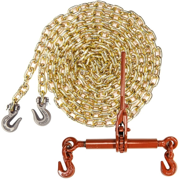 Grade 70 5/16" x 20' Chain - Ratchet Chain Binder - Made in USA Pack