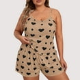 thumbnail image 2 of HUJlwoi 2 PC Plus Size Pajama Sets for Women Lightheight Print Cami Tank Top and Loose Shorts Pj Set Sleeveless Loungewear Clothes, 2 of 3