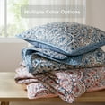 thumbnail image 3 of Regency Heights 3-Piece King Size Floral Boho Quilt Set, Blue Medallion Print Reversible Bedding Set, King Size Quilt with Sham, 3 of 10