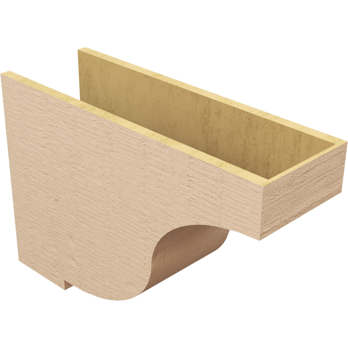 10"W x 30"D x 20"H Classic Van Buren Rough Cedar Woodgrain TimberThane Corbel, Primed Tan