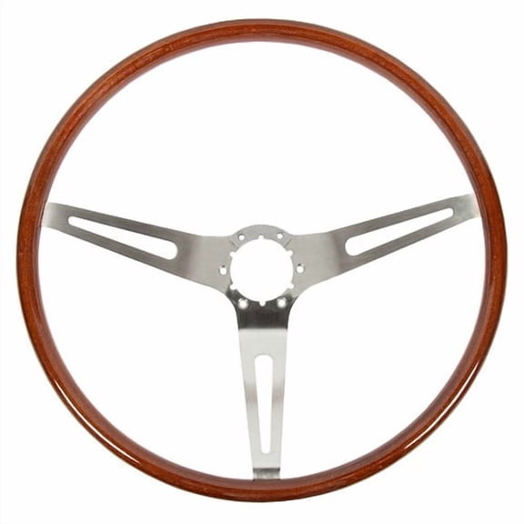 GM 6-Bolt 16" Walnut Woodgrain Classic 4" Dish Steering Wheel w/ 3 Slotted Sp...