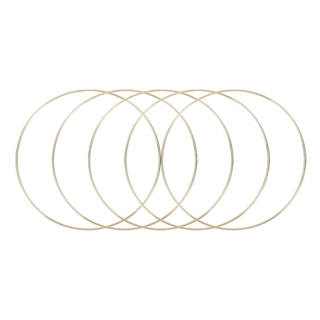 Uxcell 5 Pcs Dream Catcher Rings,Metal Crafts Hoops Floral Hoop 7 Inch Macrame Hoops Rings for DIY Crafts Wreath Making Supplies Plant Hangers,Gold