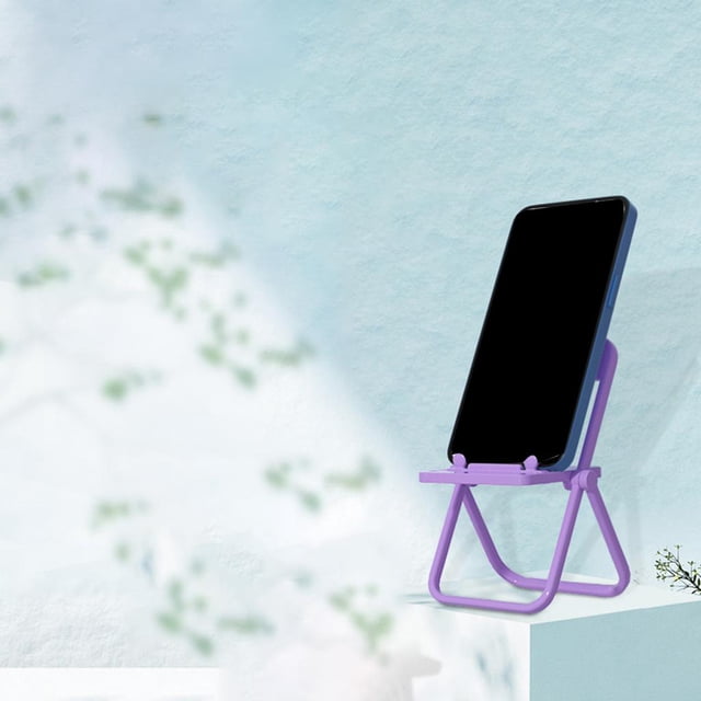 Soporte para Teléfono con Silla Linda, ángulo Plegable Ajustable, Novedad Decorativa Soporte de Escritorio con Varios ángulos Soporte para Teléfo Púrpura