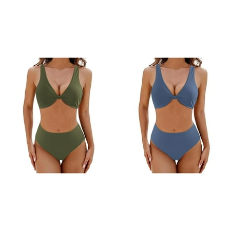 (2-Pack) Kcodviy Women s Hollow Patchwork Galaxy Swimsuit Split Swimsuit Suit Bikini Support Swimsuits for Women Pool Cover Up for Galaxy Skirts for Women Underwire Swimsuits for Women
