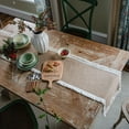 thumbnail image 4 of CHUNTIAN Vintage Farmhouse Natural Burlap Table Runner with Jute Lace Tabletop Hallway Boho Decor for Wedding Parties Everyday Decor, 4 of 6