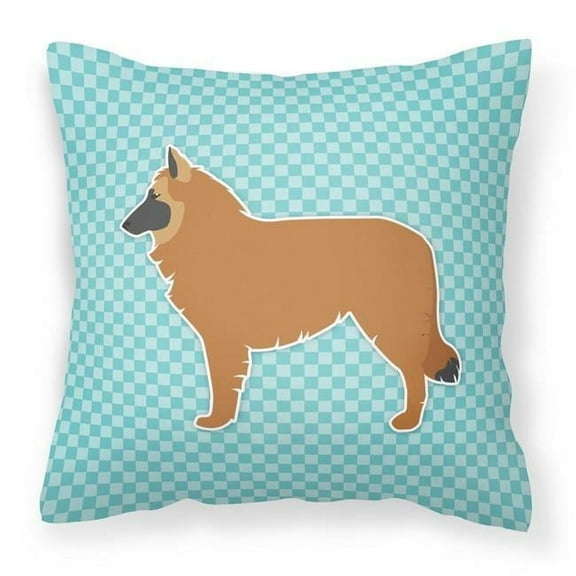 Belgian Shepherd Checkerboard Blue Fabric Decorative Pillow