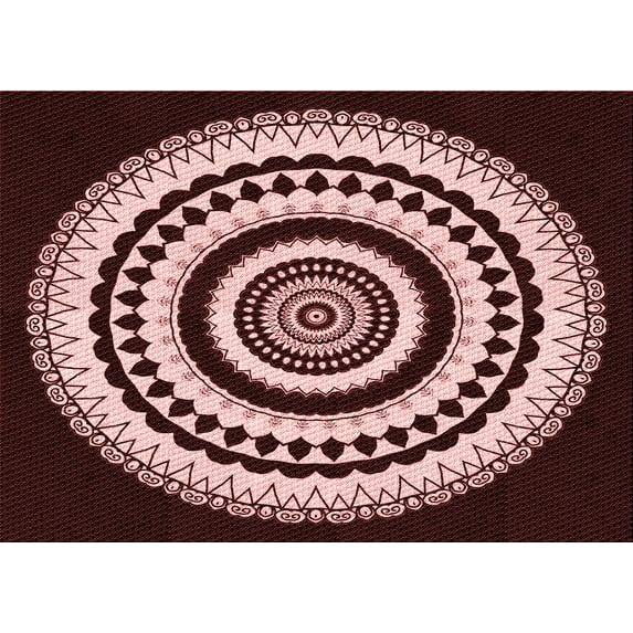 Ahgly Company Indoor Rectangle Patterned Chocolate Brown Area Rugs, 8' x 12'