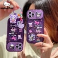 thumbnail image 2 of Nueva funda de teléfono de moda Sanrio Kuromi para iPhone 14 13 12 Mini 11 Pro X XS Max XR 7 8 Plus, funda transparente de cobertura completa con dibujos animados xuanjing  unisex, 2 of 2