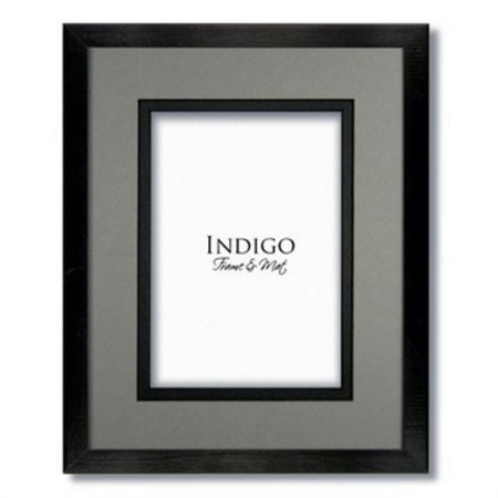 frame gray 11x14 8x10 mat storm core double glass wood