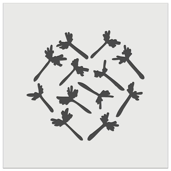 Dandelion Heart Sketch Abstract DIY Cookie Wall Craft Stencil - 11.5 Inch