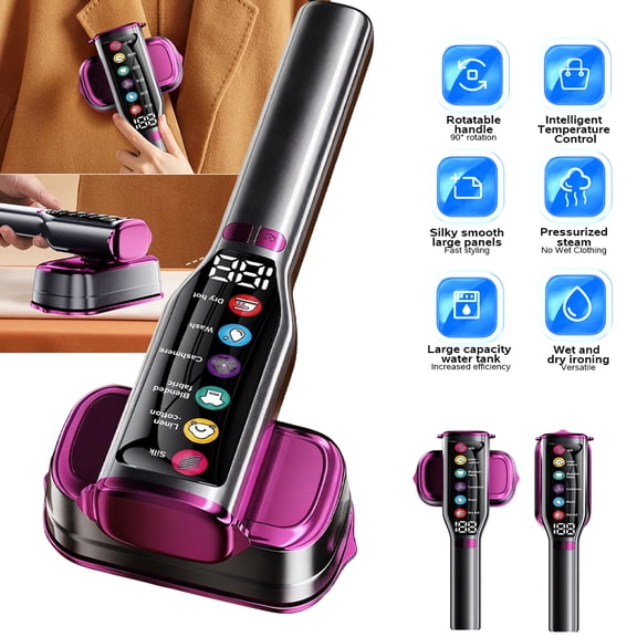 Handheld Travel Garment Steamer, 1200W Portable Mini Steam Iron, 15s Fast Heat Dry & Steam Ironing, 110-120V for Home Travel