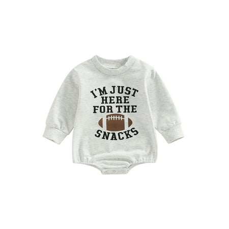 

Toddler Baby Girls Boys Fall Romper Long Sleeve O Neck Letter Rugby Football Print Bodysuit Jumpsuit
