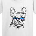 thumbnail image 4 of Inktastic French Bulldog Portrait with Sunglasses Youth T-Shirt, 4 of 5