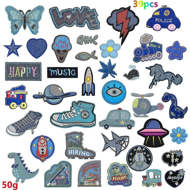 39 Pieces Of Children's Clothing Patch Patch Cloth Sticker Fashion Embroidery Applique Ironing Cloth Patch Pants Hole Repair Hole Clothing Stickers