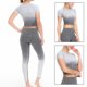 thumbnail image 2 of Mujer Deporte Yoga Gimnasio Ropa de manga corta Crop Top Entrenamiento Fitness (Gris L), 2 of 8