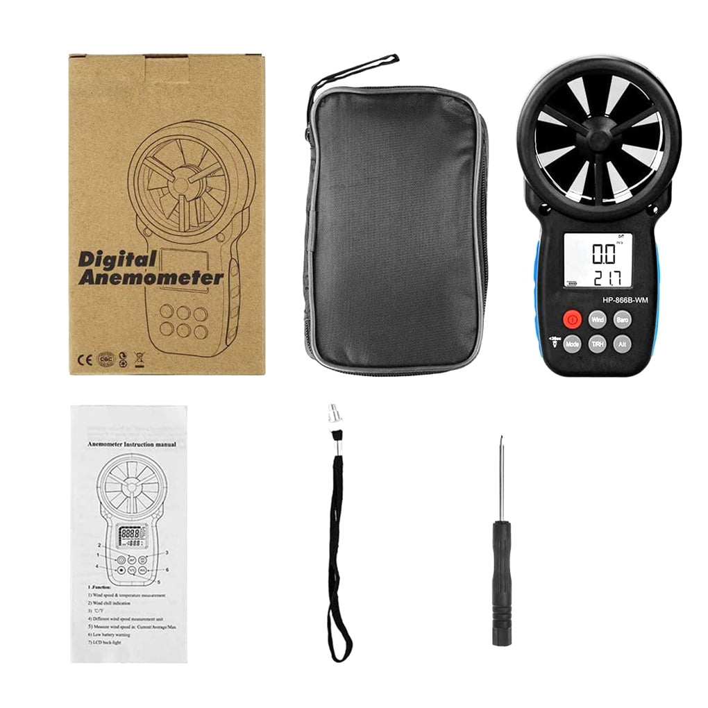 Portable Digital Anemometer LCD Display Wind Speed Tester ...