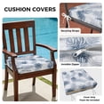thumbnail image 3 of Outdoor Patio Cushion Covers 4 Pack Grey Blue Leaf Patio Chair Cushion Covers with Ties and Zipper Waterproof Outdoor Seat Cushion Covers for Patio Furniture 24"x24", 3 of 9