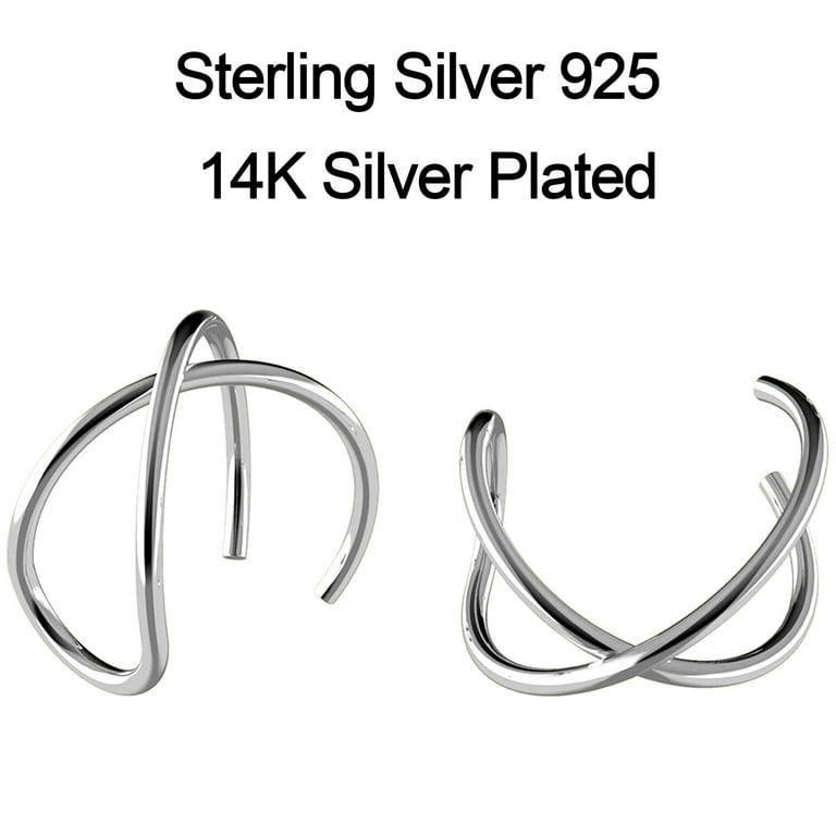 18K gold Plated 925 Sterling Silver Triple Ear Cuff No Piercing
