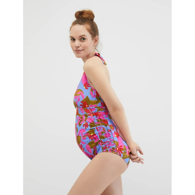 Motherhood Maternity Beach Bump Smocked Waist Maternity One Piece