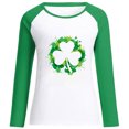 thumbnail image 4 of BLVB St Patricks Day Shirt for Women Color Block Long Sleeve Crewneck Tunic Tops Shamrock Tees Tshirts Blouse, 4 of 4