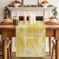 thumbnail image 2 of Table Runners 120 Inches Long Dress Scarves, Vintage Mustard Yellow Farmhouse Coffee/Dining/Kitchen Table Decor Table Runner for Living Room, Farmhouse Florals Leaf Coastal Sweet Home 13x120 Inch, 2 of 9
