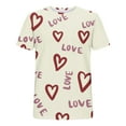 thumbnail image 5 of Tnhcen Women's Valentine's Day Heart Print Graphic T - Shirt Short Sleeve Neck Casual Tee Relaxed Fit Cotton T-Shirt for Women S - 3XL, 5 of 5
