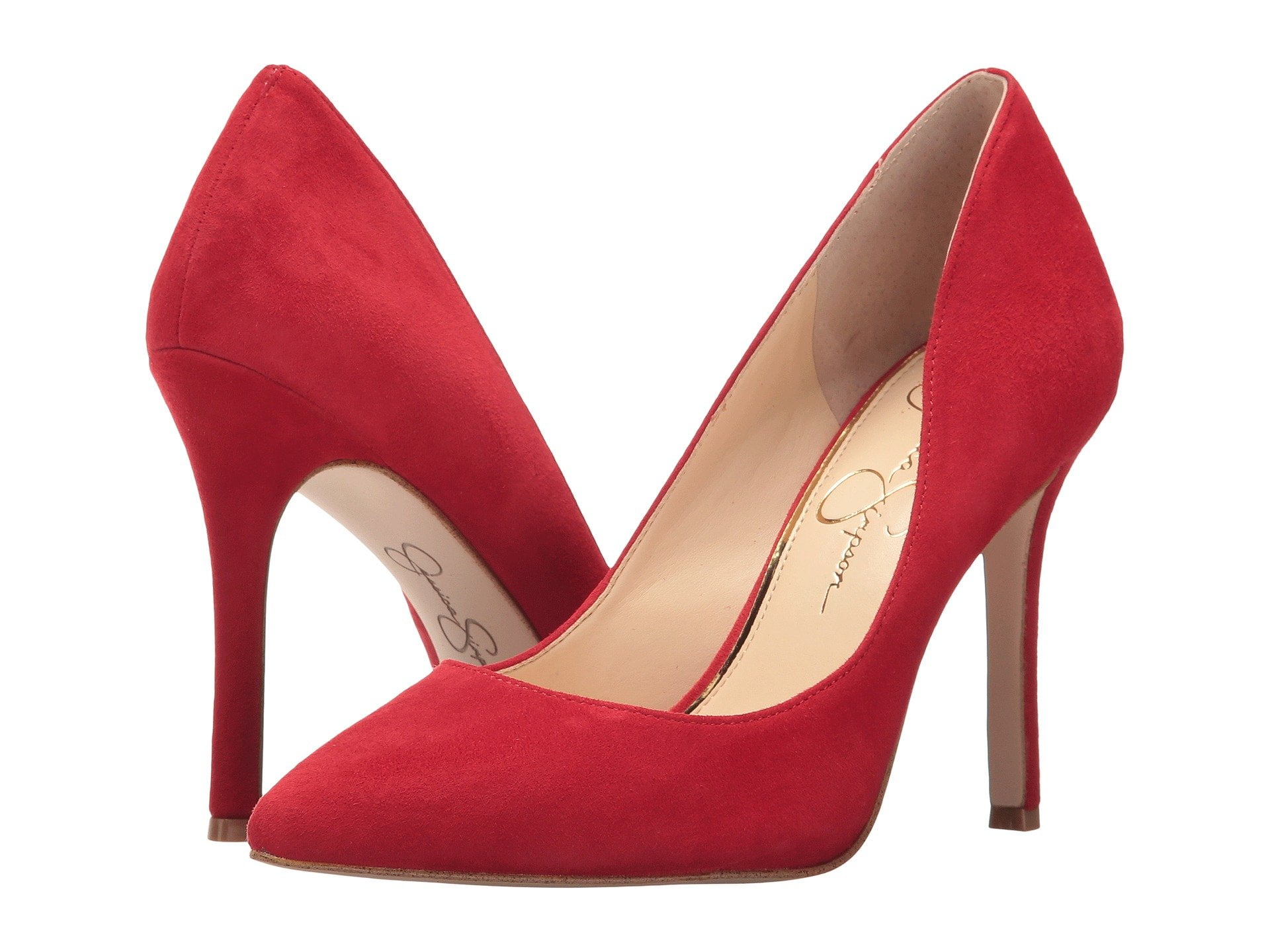Jessica simpson red suede pumps Clearance