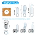 thumbnail image 2 of Uxcell 1" Zinc Alloy Cabinet Cam Locks Keyed Different for File Drawer Mailbox, Silver Tone 4 Pack, 2 of 7