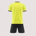 thumbnail image 5 of CYRBOKO Athletic Outfit Sets for Boys, Short Sleeve 2 Pieces Elastic Waist Quick-dry Top and Shorts Sets Yellow Size 12 T, 5 of 5