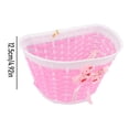 thumbnail image 3 of Children Bike Basket Kids Bicycle Front Basket with Ribbon Bow Handmade Woven Storage Basket for Toddlers Boys Girls Durable Easy to Install Bicycle, 3 of 5