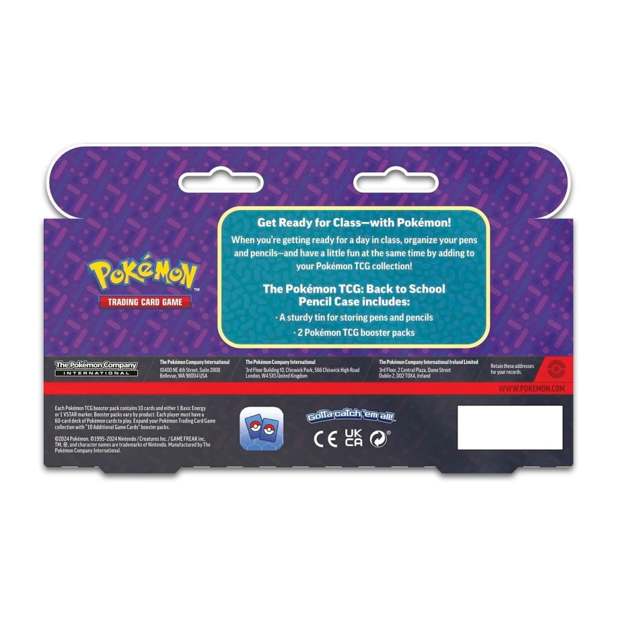 The Pokemon PKU85994 Pokemon TCG Back to School Pencil Tin 2024 Card Game