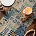 thumbnail image 3 of Nautical Coastal Table Runner 72 Inches, Vintage Sea Anchor Boat Underwater World Beige Bed Runner Dresser Scarves Tabletop for Indoor Outdoor Parties/Ceremony/Banquet, 18" x 72", 3 of 9