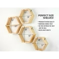 thumbnail image 6 of Geometric Hexagon Honeycomb Natural Wood Floating Shelves (4 Count), 6 of 11