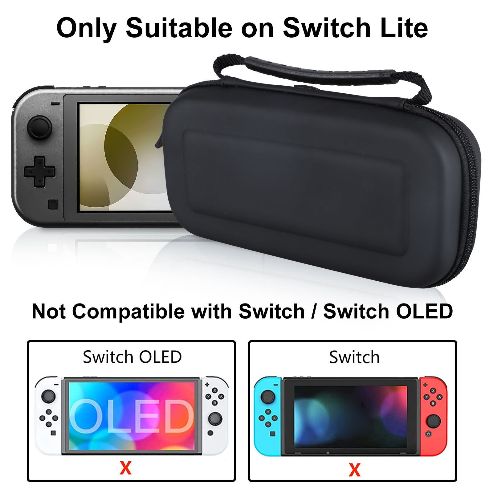 Switch Lite Accessories Bundle, EEEkit Carrying Case Fit for Nintendo Switch Lite 2019 Console with Tempered Glass Screen Protectors, Clear Case, Charging Cable, Thumbstick Cap, NS Lite Accessories - image 3 of 9